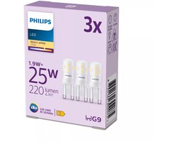 Philips LED Capsule - 25 W - G9 - Warmwit licht - 3 stuks