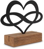 Urn hart / infinity - Metaal in hout - uniek design - Mini urn hart - inhoud 10ml.