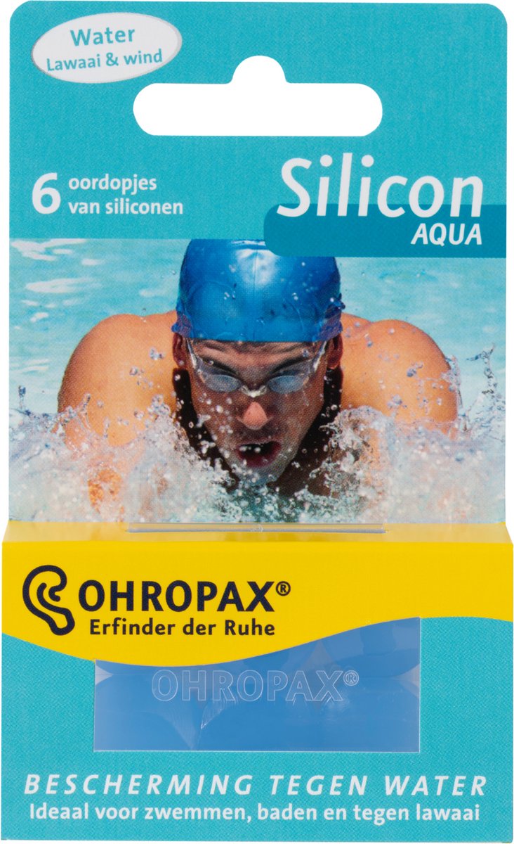 Ohropax Silicon Aqua Oordoppen – Waterdichte Oordoppen voor Zwemmen – 6 Stuks