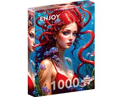 foto van Enjoy Puzzle legpuzzel roodharige zeemeermin - 1000 stukjes magie.