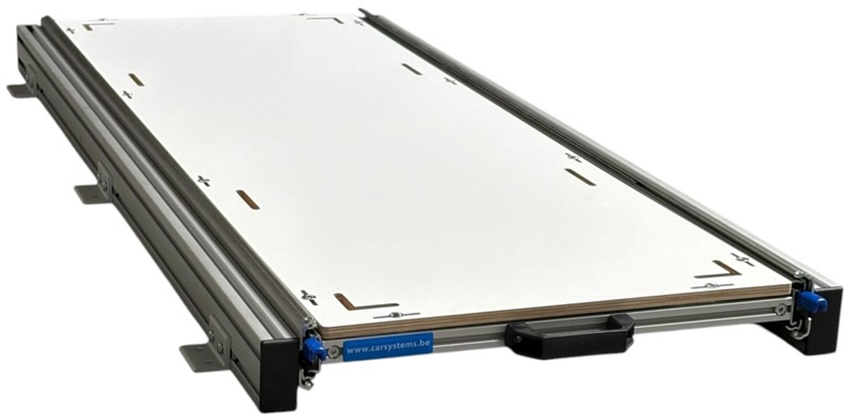 Aluminium schuifframe voor camper 120x40 cm met Global Volkern topplaat 6 mm