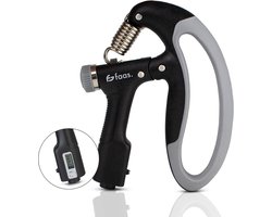 Verstelbare Handtrainer - 10 tot 100 KG - Digitale Teller - Handknijper Fitness - Vinger / Onderarm - Grip Trainer - Zwart