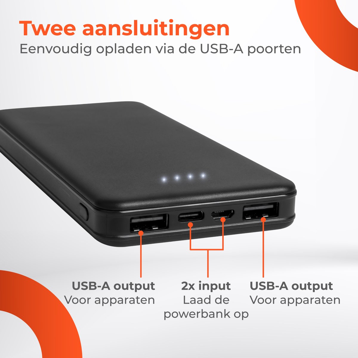 Nuvance Powerbank 10000 mAh Snellader Zwart - afbeelding 2