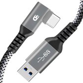 Bol.com Drivv. USB naar USB C Kabel - Haaks - 2024 Model - USB C Data en oplaadkabel - Fast Charge / Snellader - 1 Meter Kort - ... aanbieding
