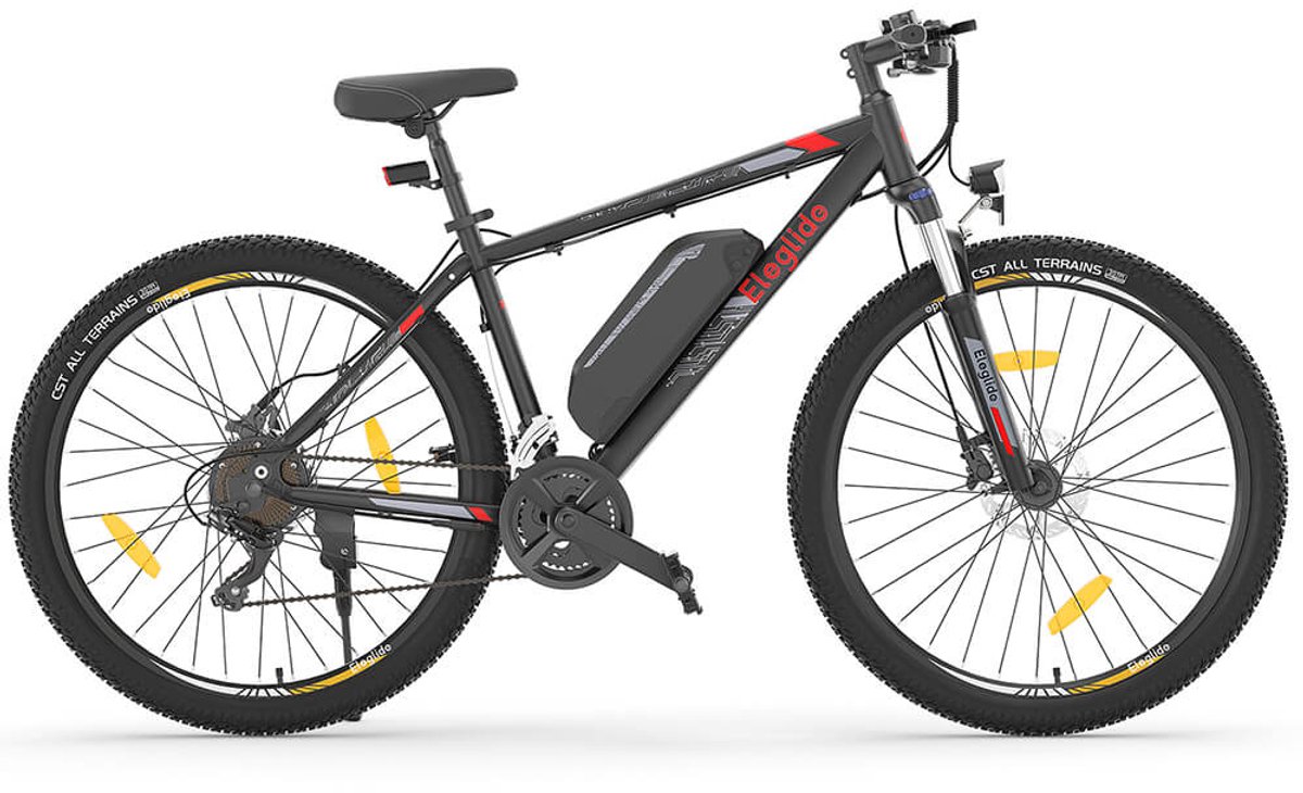Eleglide Mopride 2 27,5" Elektrische Bromfiets Mountainbike 250W Motor 25km/h Snelheid 36V 15Ah Accu 125km Max Bereik, 120kg Max Belasting Shimano 24 Versnellingen Hydraulische Schijfremmen, APP Bediening - Zwart - Eleglide - €609,00