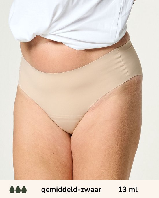 Sous-vêtements d'incontinence Moodies au quotidien - hiphugger découpé au laser - gousset modéré-lourd - beige - taille L