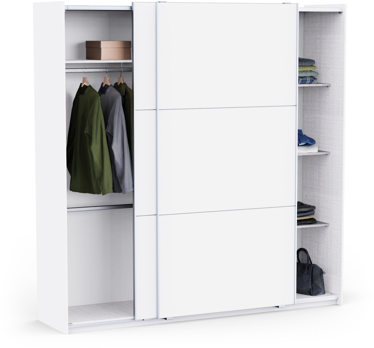 Kledingkast Alhambra - 221x60x224cm - wit