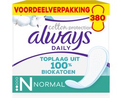 Always Dailies Inlegkruisjes Cotton Protection Normal Bio — 380 stuks