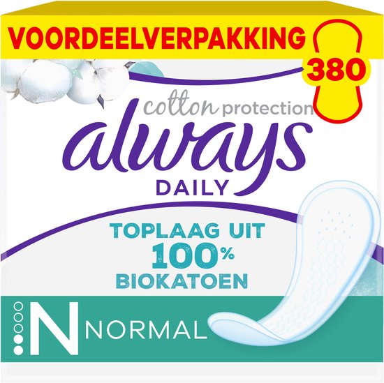 Always Dailies Cotton Protection Inlegkruisjes - Voordeelverpakking 10 x 38 stuks - Normal