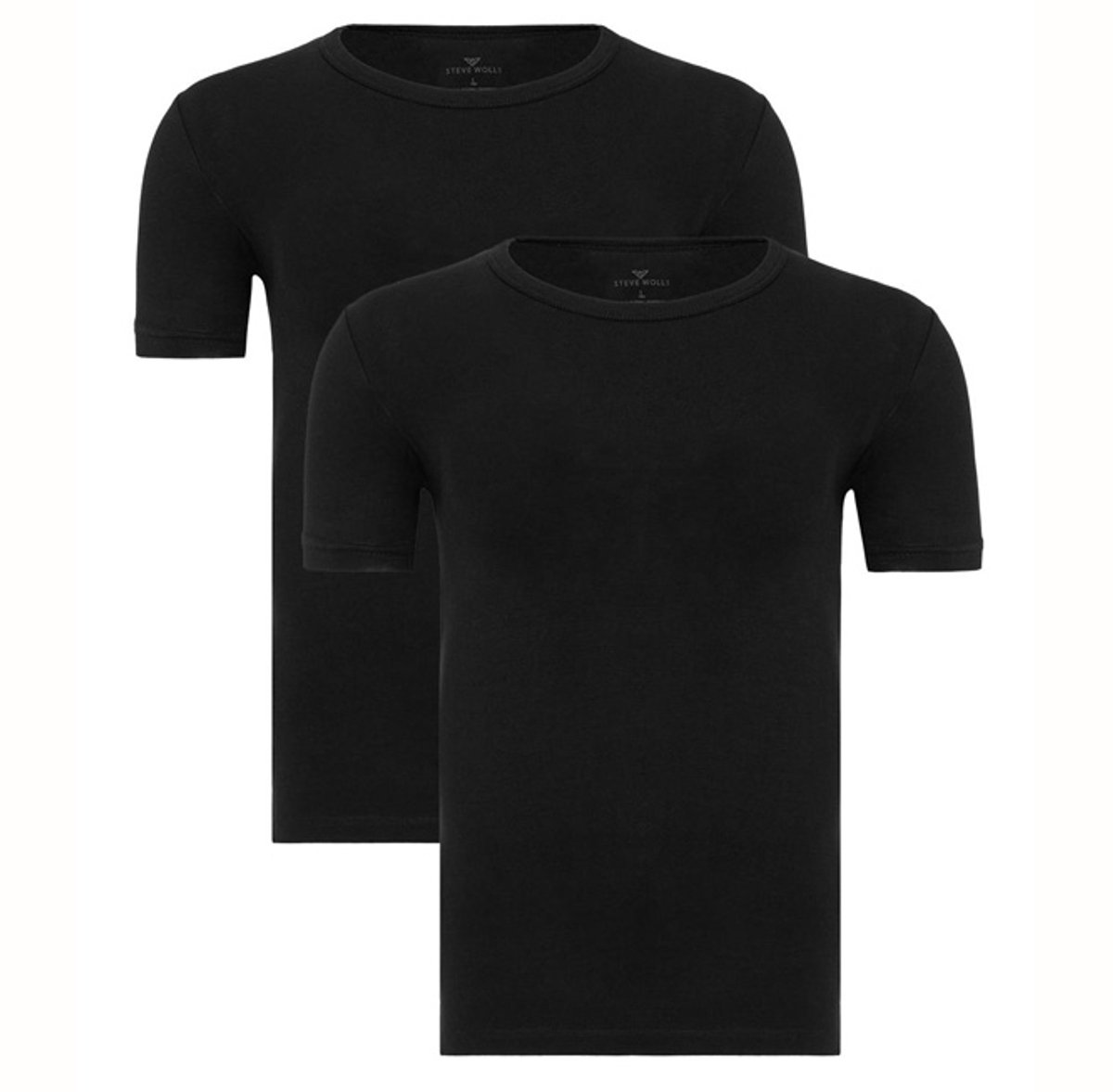 2 stuks - Bamboo T-Shirt - Ronde Hals - Super zacht - Antibacterieel - Perfect draagcomfort - 95% Bamboo - Zwart - XXXL