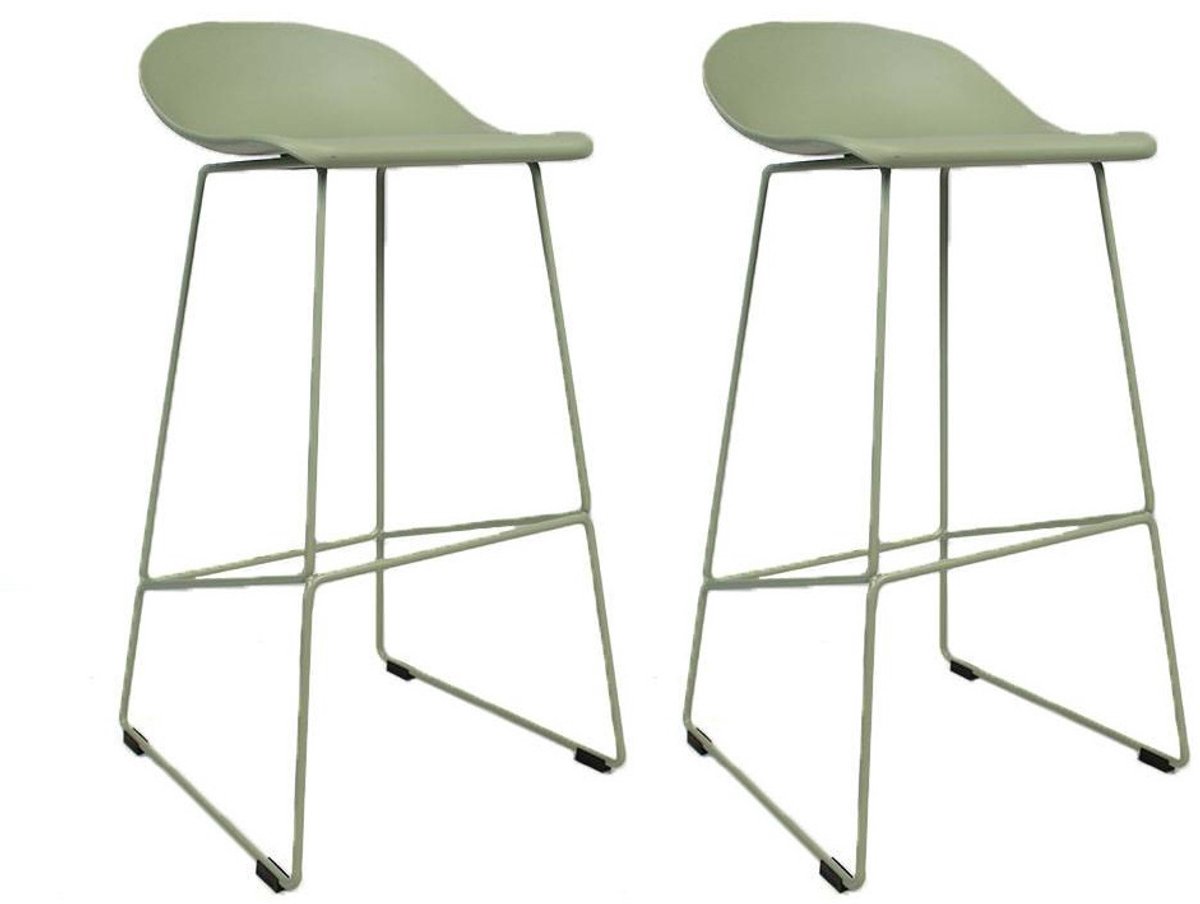 Livin24 Barkruk Ellen groen Scandinavisch design 76 cm - Barkrukken set van 4 - barstoel