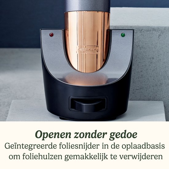 Cuisinart - Elektrische kurkentrekker - Oplaadbare wijnopener - Flessenopener - Zwart