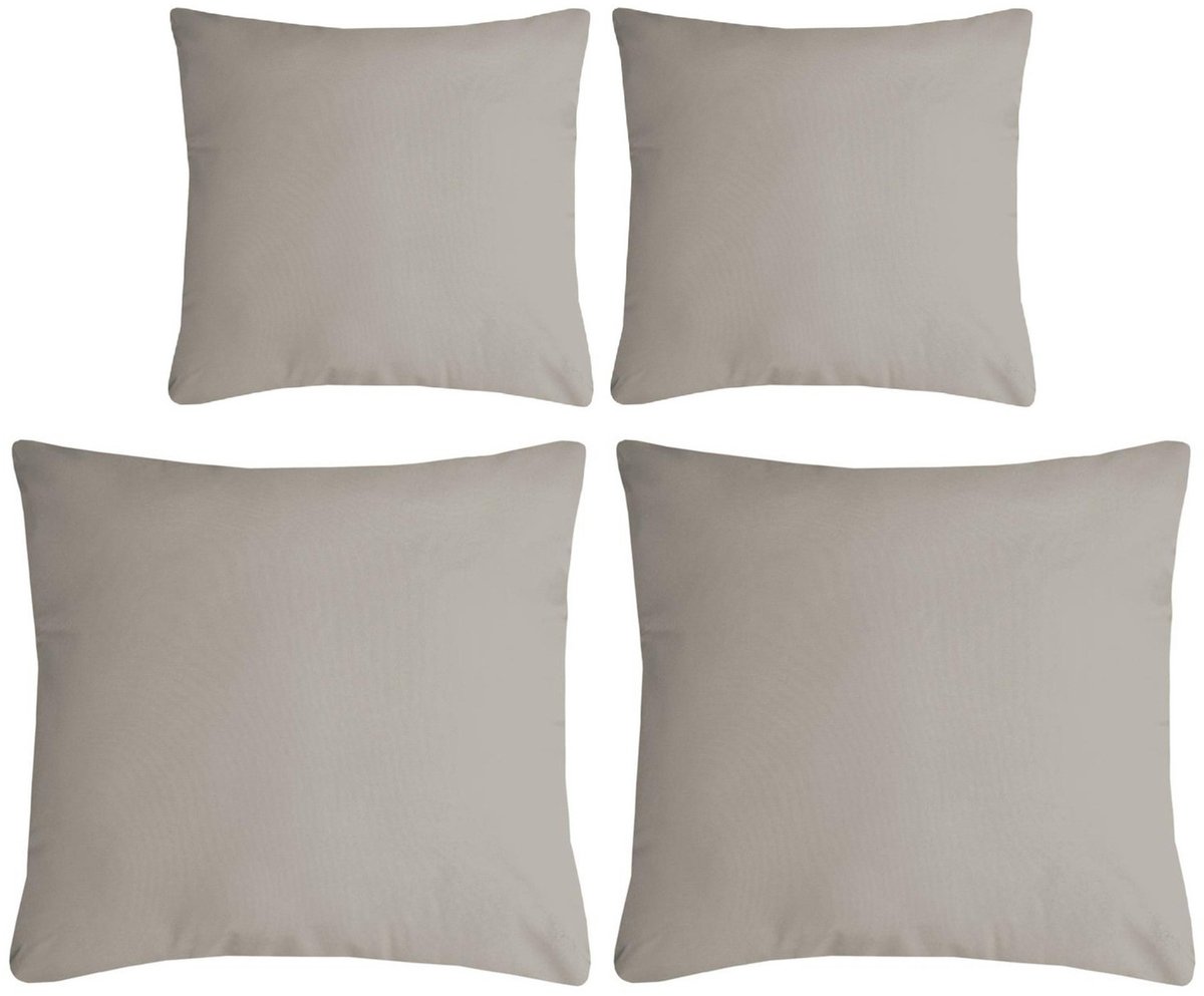 Stof Textile sierkussen Nelson - set 4x - beige - 2 formaten - bank kussens - polyester