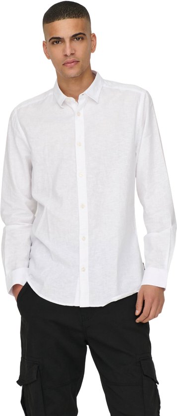 ONLY & SONS - ONSCAIDEN LIFE LS SOLID LINEN BLEND NOOS Heren Overhemd