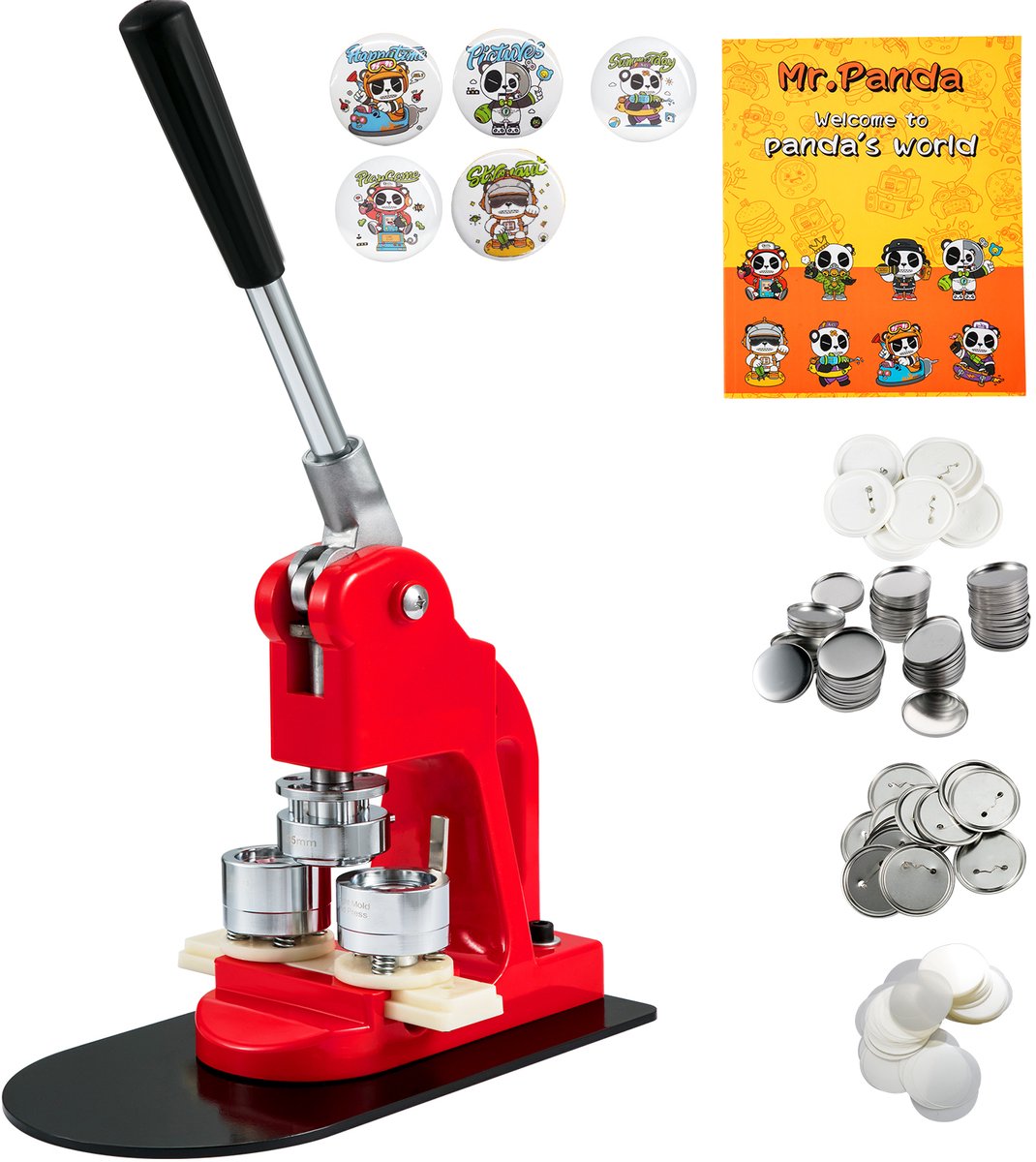 DIY Button Pers Set Badge Maker Buttonmachine, 32 Mm, Buttonmaker, Machine Met , Afbeelding En Cirkelsnijder, Push-pull-pers, Badge Voor Doe-het-zelf Geschenken, Pin- Maker 100 Buttondelen Doe-het-zelf Button Pers