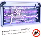 Muggenlamp tot 100m² - 30 Watt Vliegenvanger Elektrisch - Voor Binnen - Vliegenlamp Insectenlamp - Muggenstekker - Mottenval - Anti - Wespenverjager - Ongediertebestrijding - Slaapkamer - LED - Grijs - Silvergear