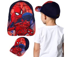 MARVEL Spider Man Marineblauwe KATOENEN baseballcap voor jongen, verstelbare baseballcap 54 cm