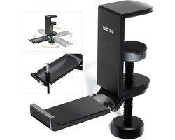 BOTC Koptelefoon Houder - Headset Stand - 360 Rotatie - Koptelefoon Haak - Hoofdtelefoon Hanger - Aluminium - Zwart