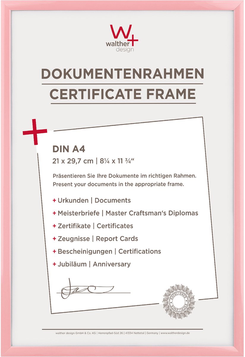 Walther New Lifestyle - Kunststof lijst - Fotoformaat 21x30 cm - Roze