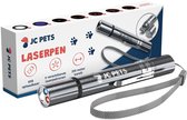 JC Pets Laserpen voor Kat – RVS – 7 Patronen – USB Oplaadbaar – Zilver