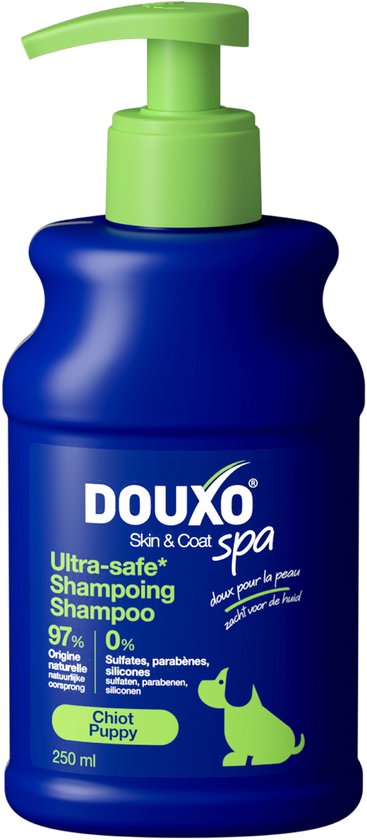 DOUXO SPA Puppy Shampoo – 250mL | Zachte & Hypoallergene Shampoo voor Puppy's | Reinigt, Hydrateert & Verbetert de kwaliteit van de Vacht | Hypoallergene Formule met Aangepaste pH