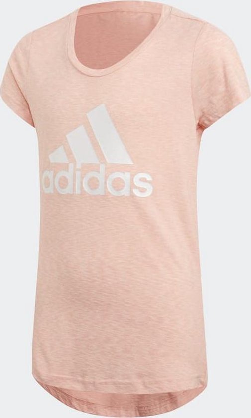 adidas ID WINNER T Meisjes Sportshirt - Glow Pink/White - Maat 128 | bol.com