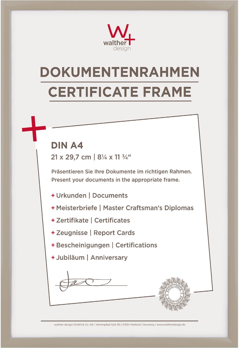 Walther New Lifestyle - Kunststof lijst - Fotoformaat 21x30 cm - Grijs