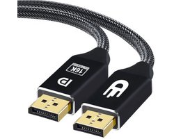 Drivv. Displayport Kabel 2.1 - 16K 60Hz 8K 120Hz 4K 144Hz - 80Gbps - DisplayPort naar DisplayPort - DP Kabel - 5 meter - Zwart