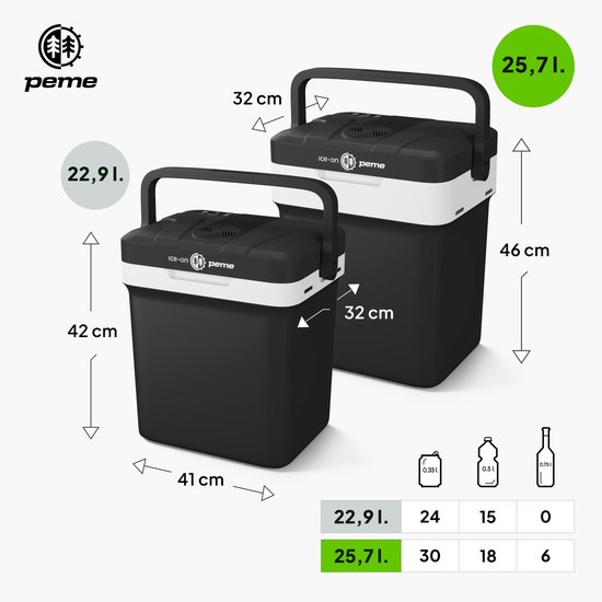 PEME Essential - Elektrische Koelbox - Thermo-elektrisch - 25.7L - 12V Autolader - 220/230V Stopcontact - Koelt en verwarmd Frigobox - Night Sky van PEME — afbeelding 4