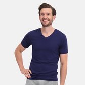 Comfortabel & Zijdezacht Bamboo Basics T-Shirts Velo V-hals (2-pack) - Navy - M