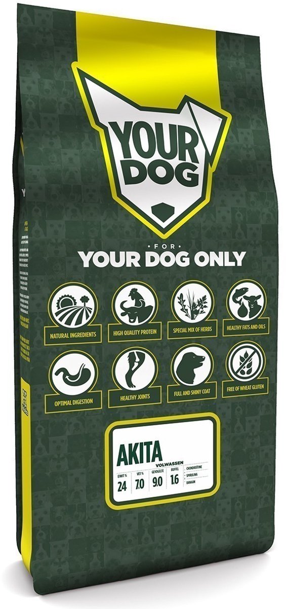 Yourdog Akita Rasspecifiek Adult Hondenvoer 12kg | Hondenbrokken