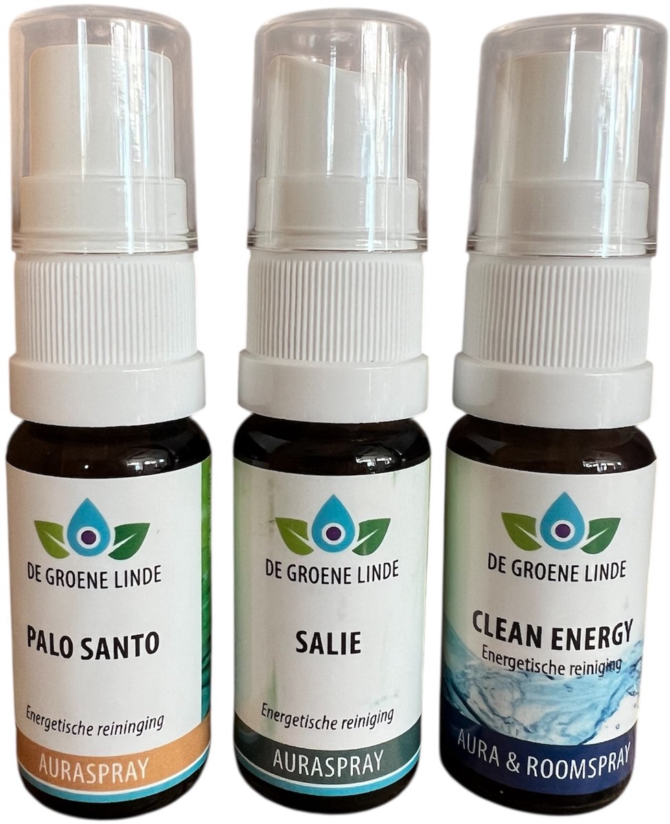 Goedkoopste De groene linde - energetisch reinigen auraspray - set van 3 - clean energy - salie - palo santo - 3x10ml