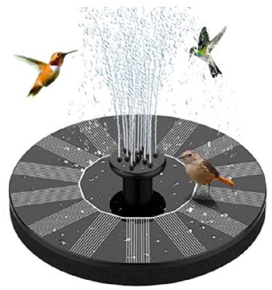Foto: Buitenzonnefontein zonnevijverpomp drijvende zonnefonteinpomp geschikt voor tuin vijver vogelvijver waterornament