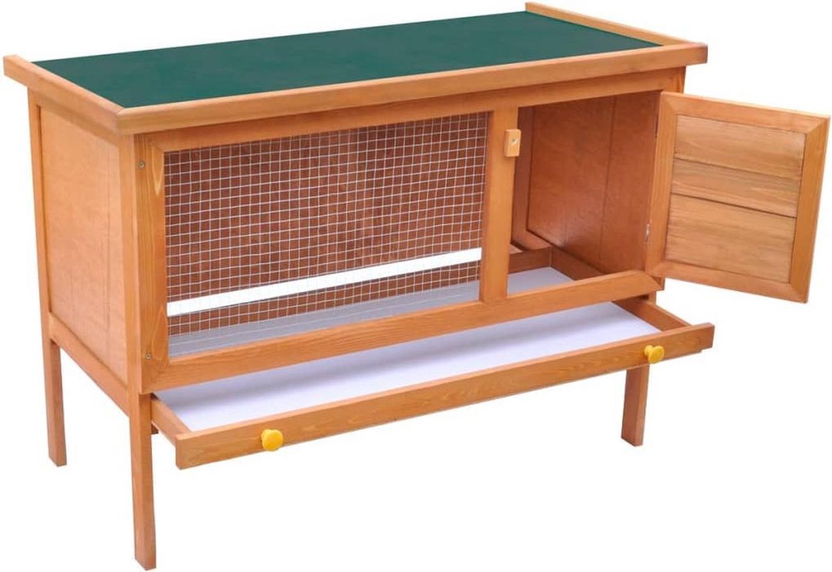 vidaXL Konijnenhok voor buiten - 90 x 45 x 65,5 cm - Bruin