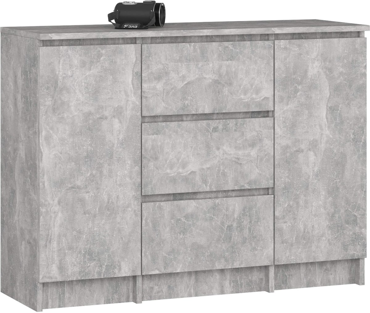 Akord Ladekast K100 met 3 Lades en 2 Deuren / AKORD Furniture Factory / Beton Grijs / 101 x 76 x 35 cm