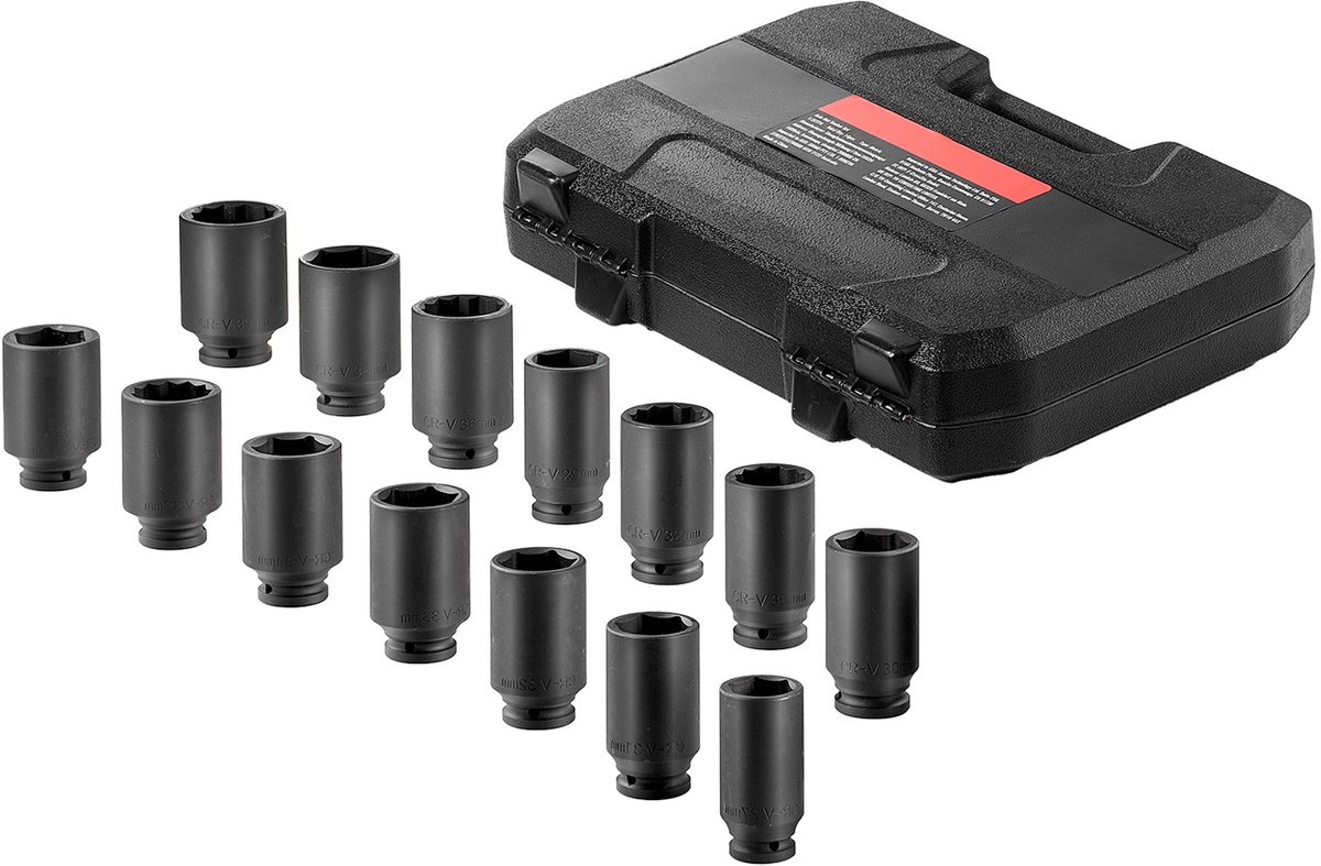 Assleutelset, 1,27 CM, 14-Delige Set - Cr-V Staal - Met Opbergkoffer - voor Auto-Onderhoud
