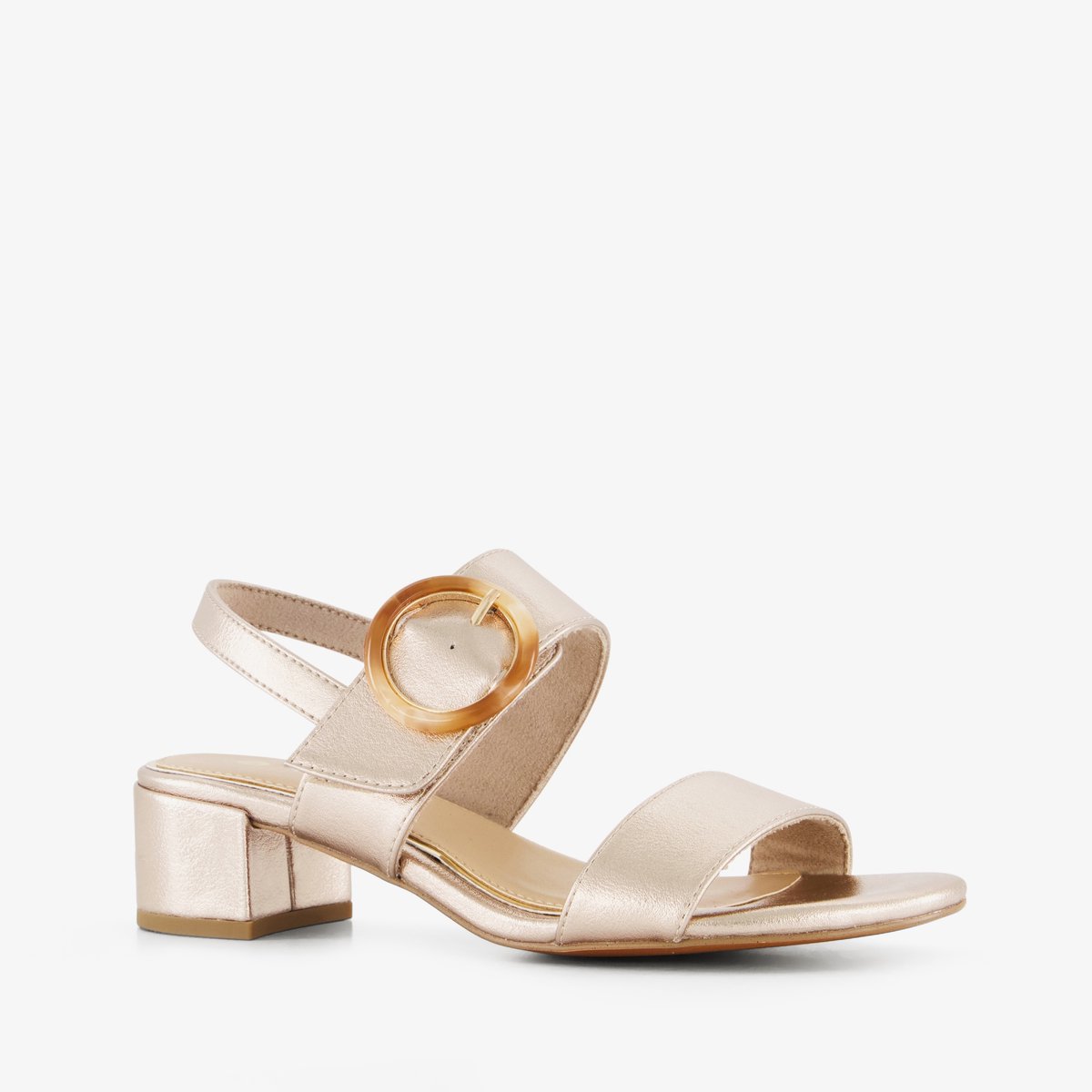 Nova dames sandalen met hak metallic roze - Maat 37