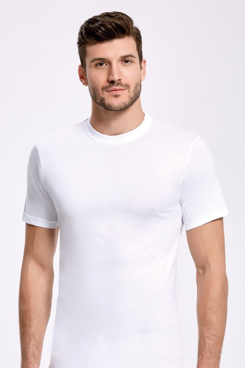 ilke® 2 Pack Heren T-Shirts – Ronde Hals – 100% Katoen - Wit - 2XL