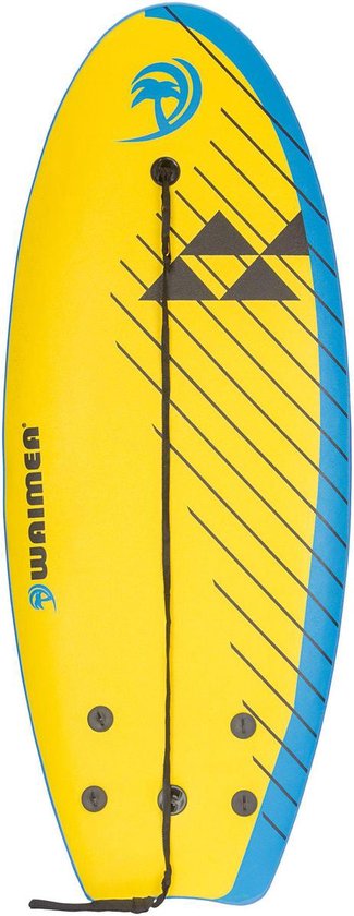 Waimea Surfboard EPS 114 cm Slick Board Geel Lichtblauw Wit bol