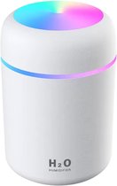 H2O Aroma Diffuser 300ML - USB Humidifier - Luchtbevochtiger Met ultrasone - Wit met led-verlichting - Voor kantoor, thuis, in de auto