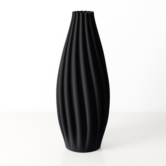 Fleuriek - Grote Vaas Zwart - H50 cm - Luxe vaas voor zijden bloemen - Woonaccessoire van gerecycled plastic - Elegante kleurrijke vaas