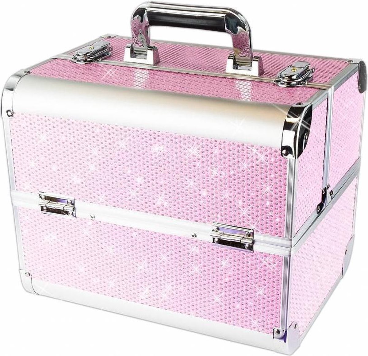 Nagelstyliste koffer, make-up koffer, cosmetica trolley,Aluminium Koffer  met stras | bol.com