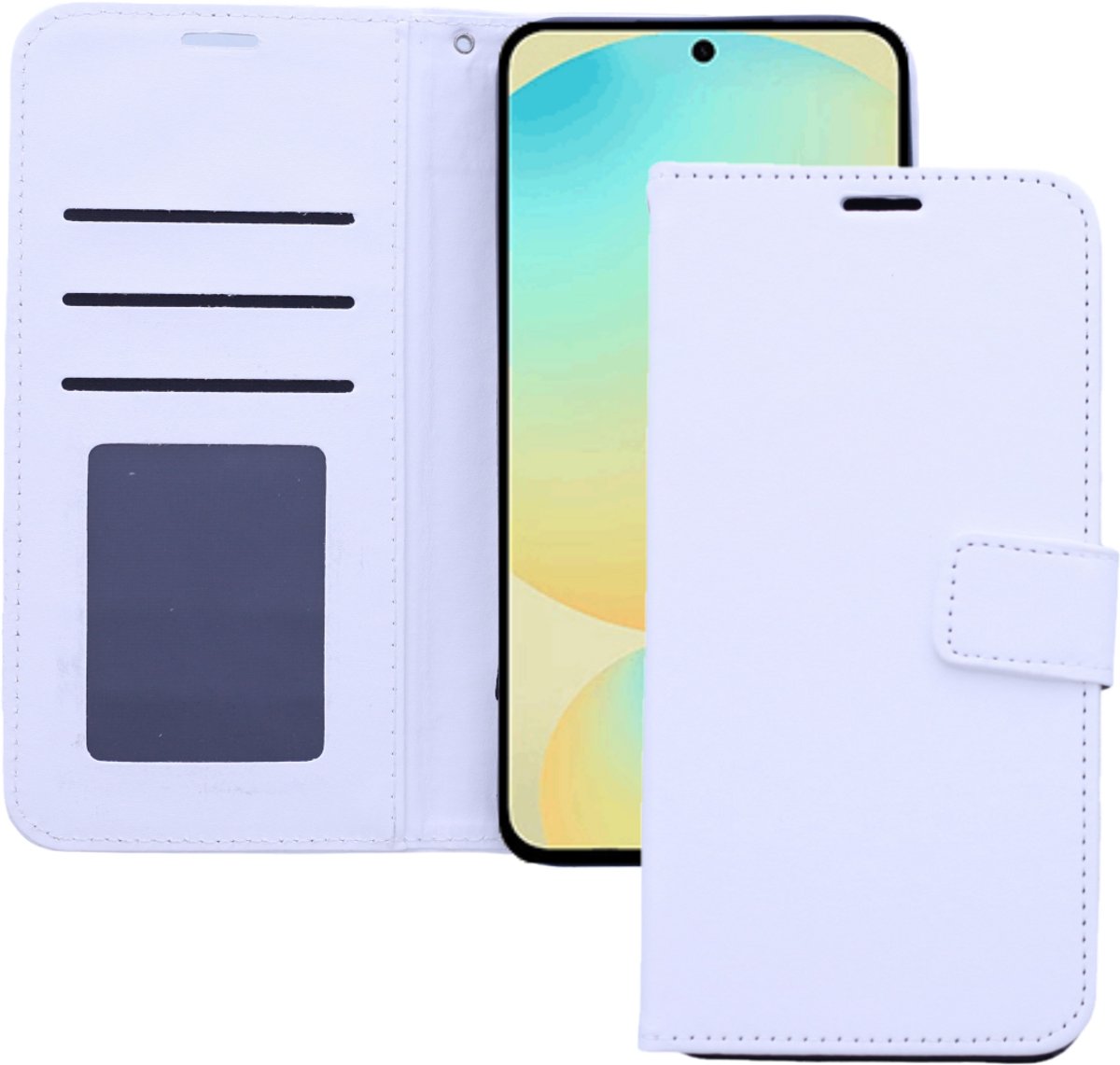 Bookcase Geschikt voor: Samsung Galaxy S25 Ultra Wit - portemonnee hoesje - ZT Accessoires