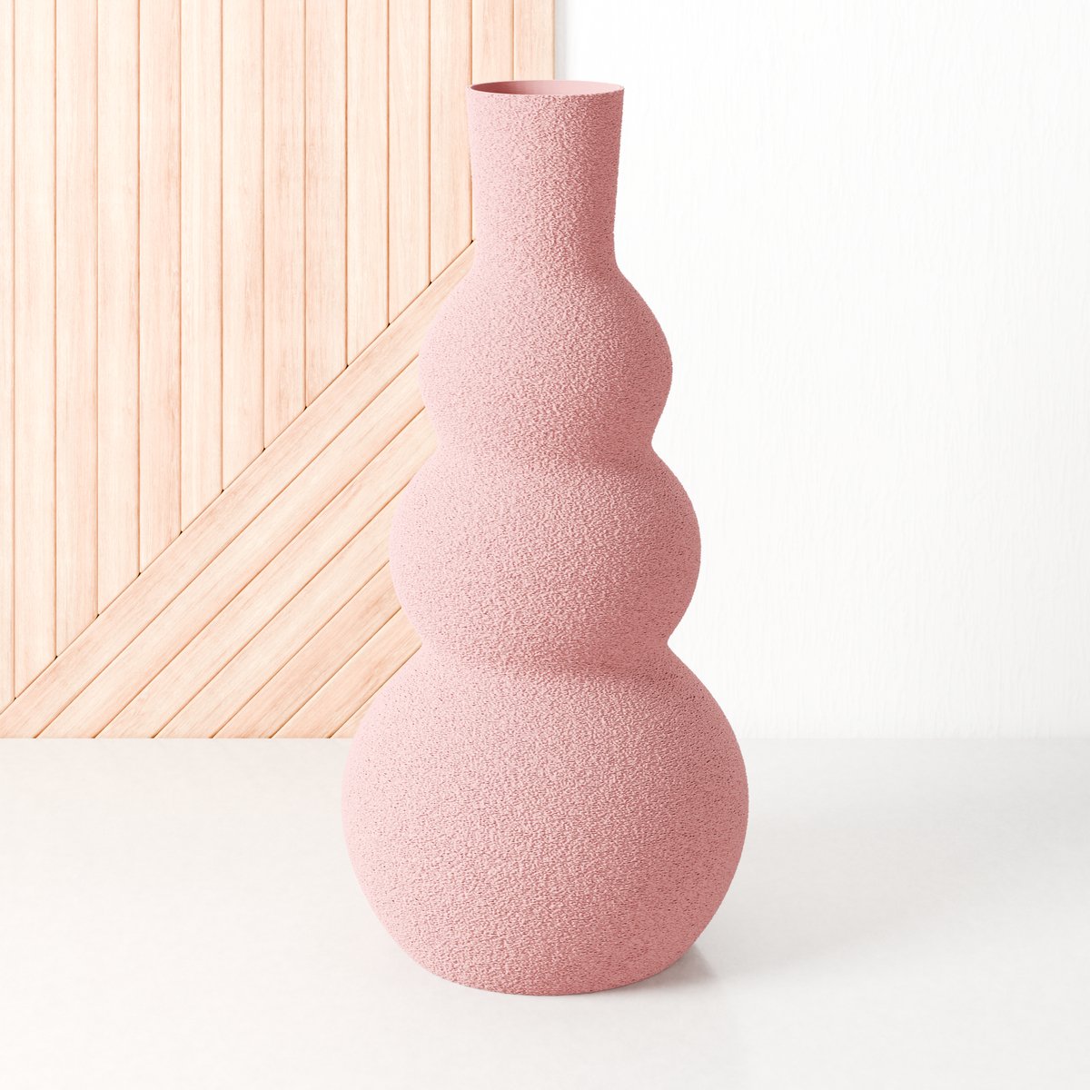 Fleuriek Kleine vaas Roze - H30 cm - Bolvaas voor binnen of als decoratieve bloemenvaas, gekleurde ronde vaasjes van bio-kunststof