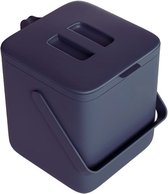 Petit Seau à Compost De Cuisine 3L Bleu - Poubelle Suspendue Avec Couvercle Anti-Odeur