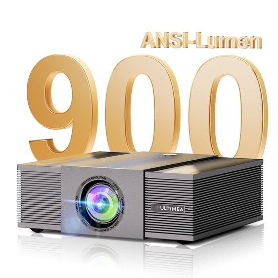 ULTIMEA Beamer met Autofocus en 6D Keystone Correctie, 900 ANSI Lumen, Native Full HD 1080P, 30W Luidspreker, 5G WiFi Bluetooth Projector – Zwart