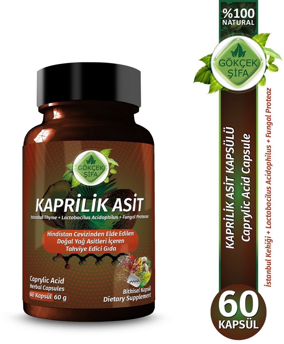 Goedkoopste Caprylic Acid - Caprylzuur Extract Capsule - 60 Capsules - Tegen Candida en Andere Schimmels - 1 CAPSULE 1000 MG EXTRACT - 60.000 mg Kruidenextract - Geen Toevoegingen - Beste Kwaliteit - Antivirale, Antibacteriële en Antischimmel
