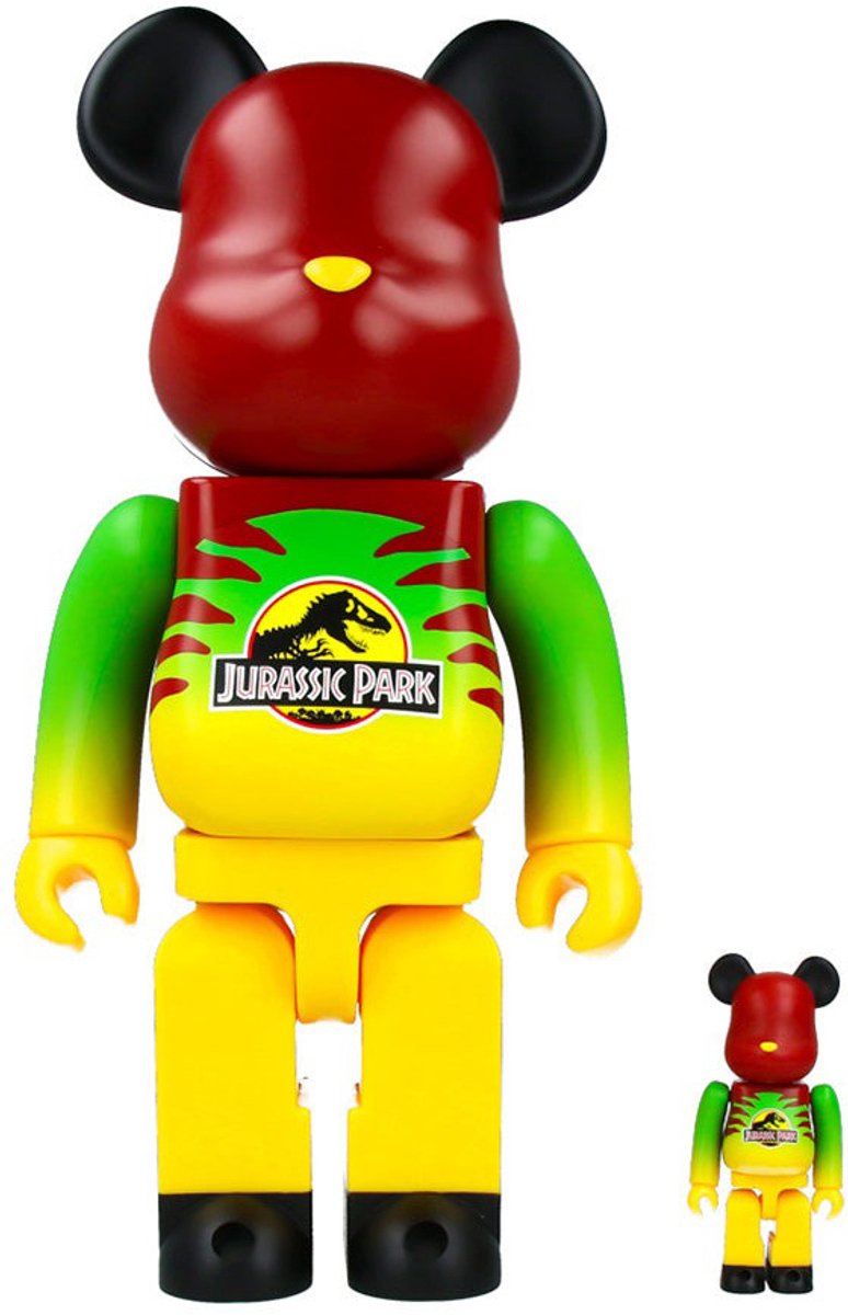 400% & 100% Bearbrick set - Jurassic Park (Green & Yellow)