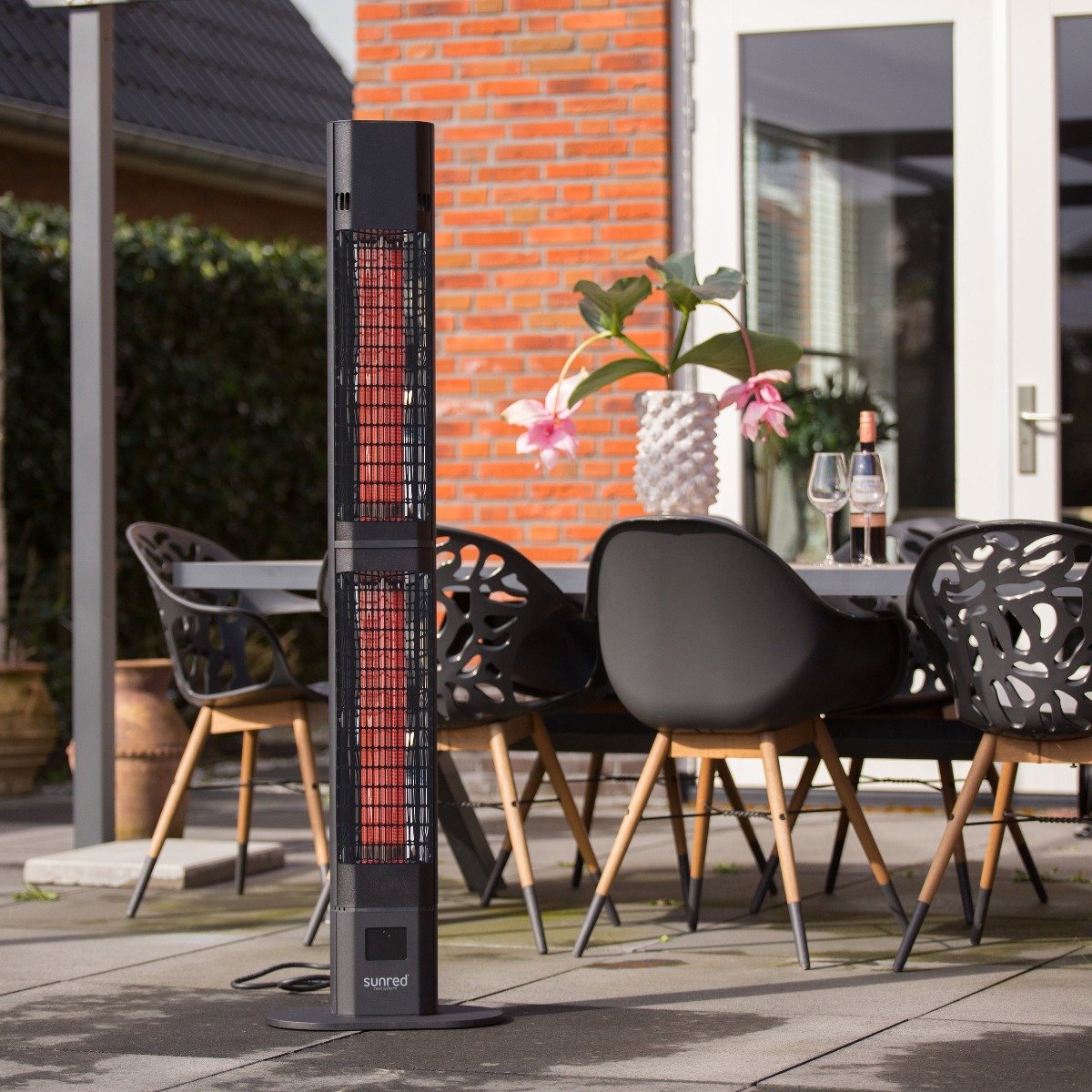 Sunred Valencia Dark 3000 W - Chauffage de terrasse sur pied - Noir