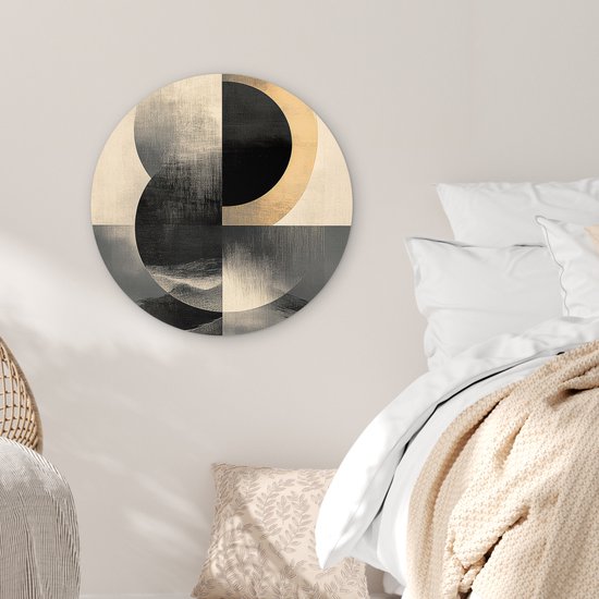 WallCircle® Wall Circle 60x60 cm - Cercles muraux - Ombre - Abstrait - Décoration murale salon - Décoration murale chambre - Accessoires de décoration de chambre - Tableaux ronds